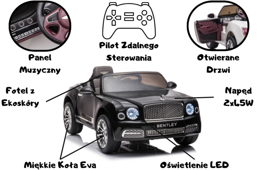 Auto Na Akumulator Bentley Mulsanne Czarny Parametry